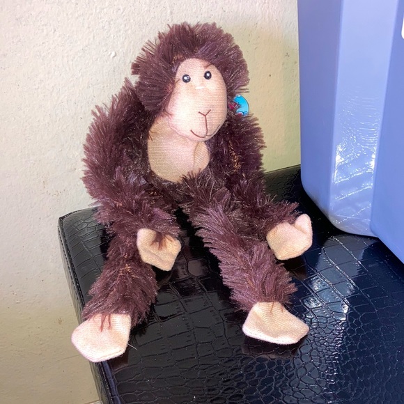2 NWT Fuzzy Friends Monkey Hanging Soft Lovey Plush Stuffed Animal Toy 16” - Picture 3 of 4